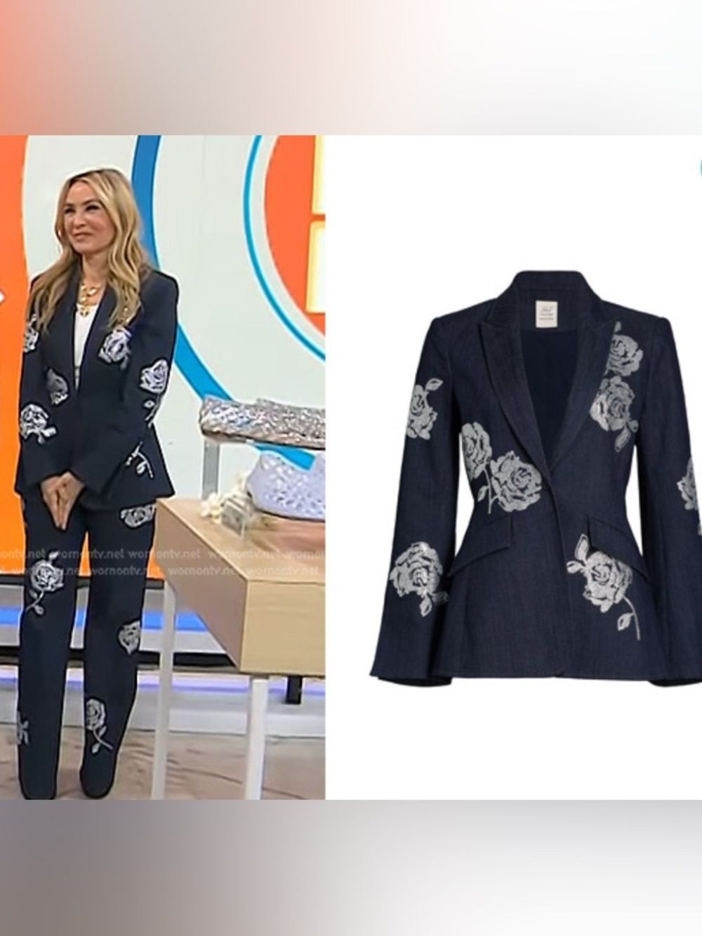 RRP US$595 NEW Cinq à Sept’s Cheyenne crystal roses blazer jacket US4 S - Picture 2 of 10